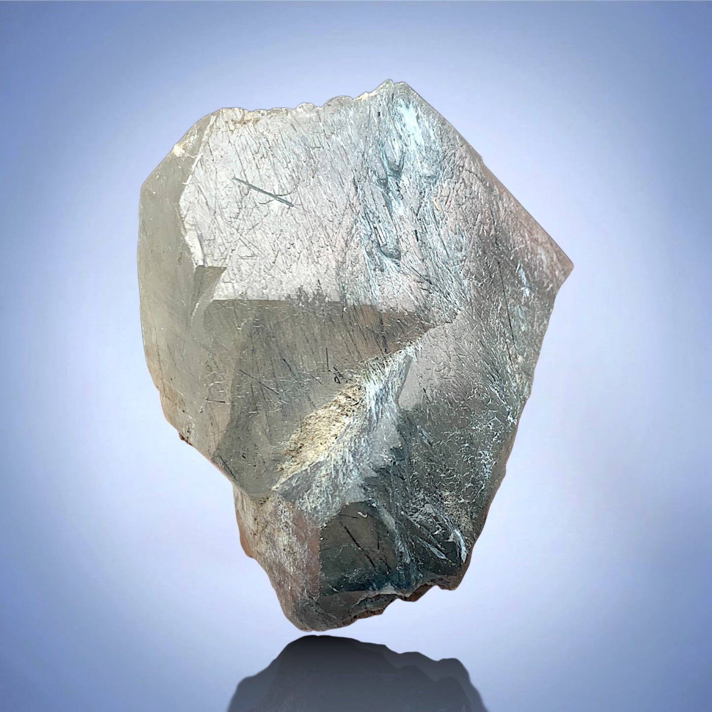 Rare Blue Riebeckite Included Quartz Crystal Mineral Specimen - Zagi Mts., KPK, Pakistan
