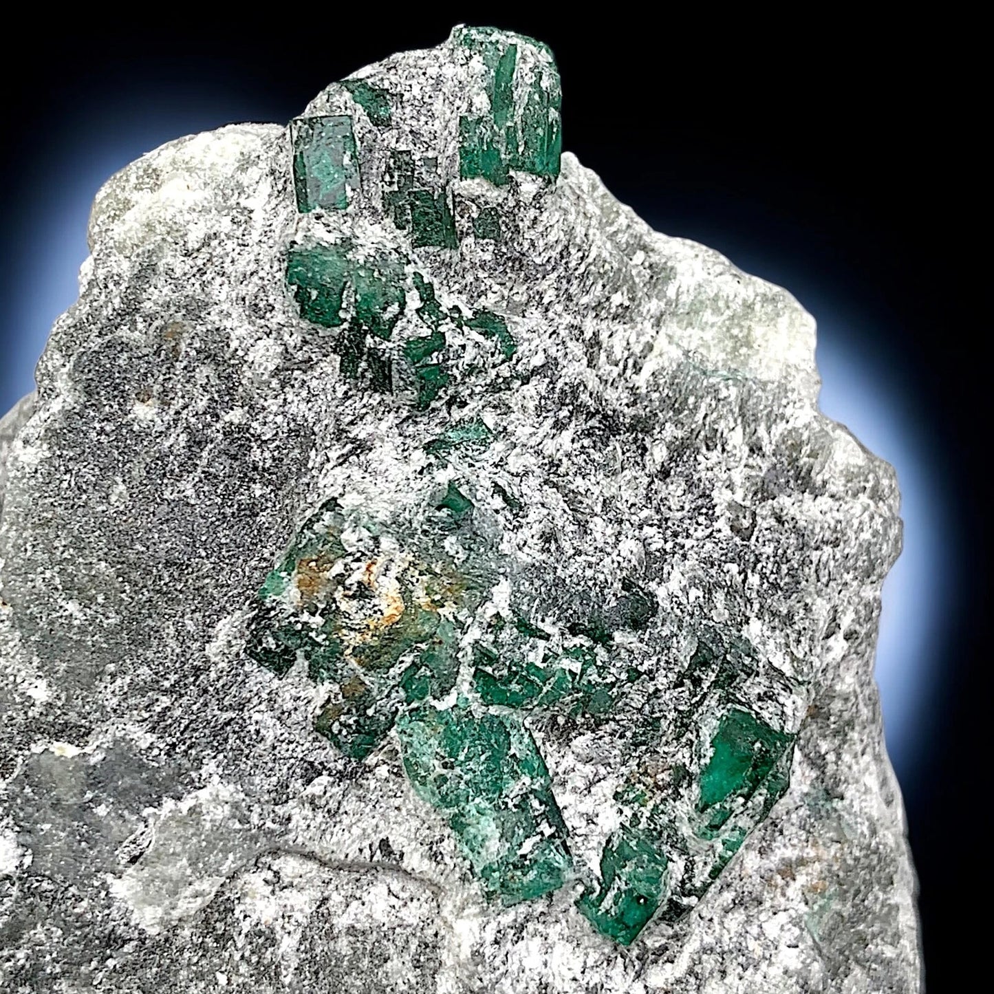 Natural Emerald Crystal Cluster on Matrix – Swat Valley Pakistan Mineral Specimen