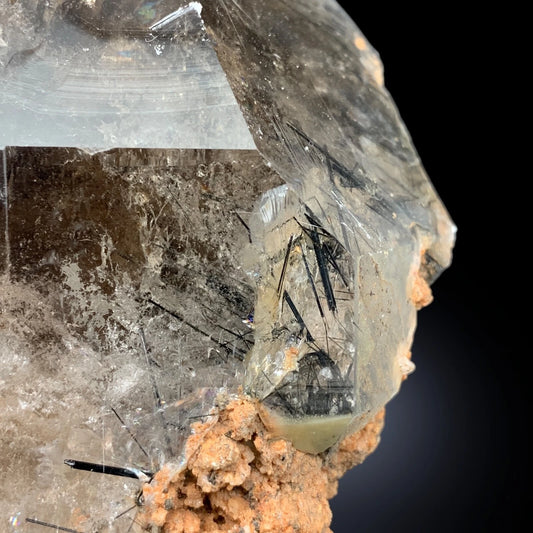 Black Rutile included Quartz Mineral Specimen - from Zagi Mts., KPK, Pakistan