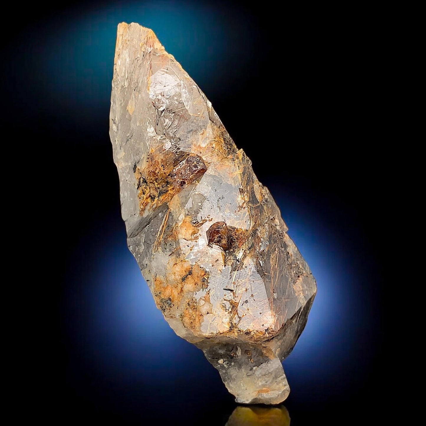 Rare Golden Rutile Quartz Crystal Mineral Specimen - from Zagi Mts, KPK, Paistan