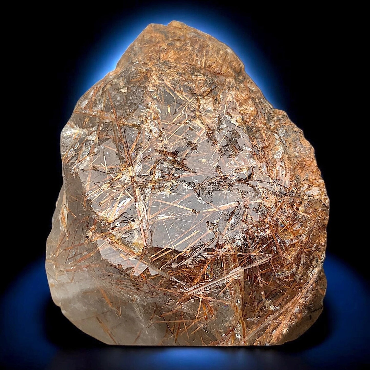 Rare Golden Rutile Quartz Crystal Mineral Specimen - from Zagi Mts, KPK, Paistan