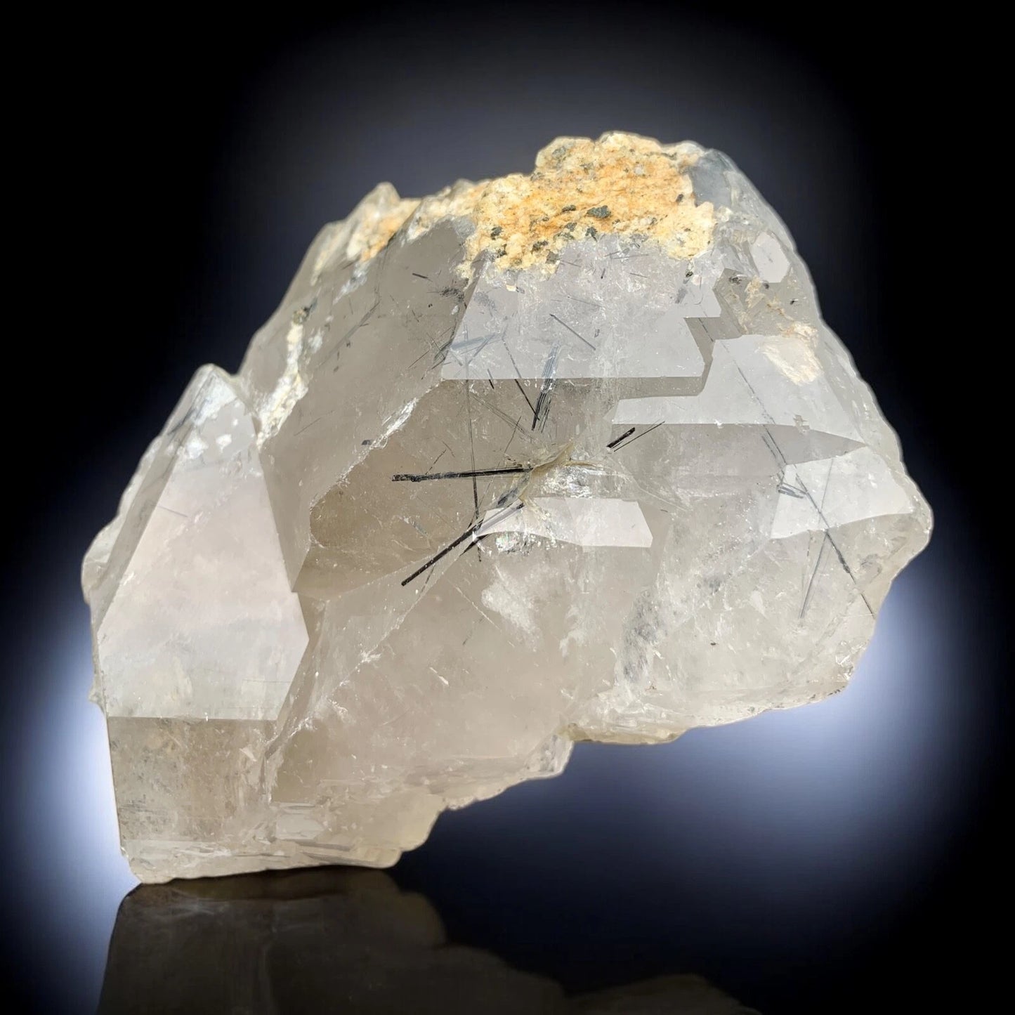 Black Rutile included Quartz Mineral Specimen - from Zagi Mts., KPK, Pakistan