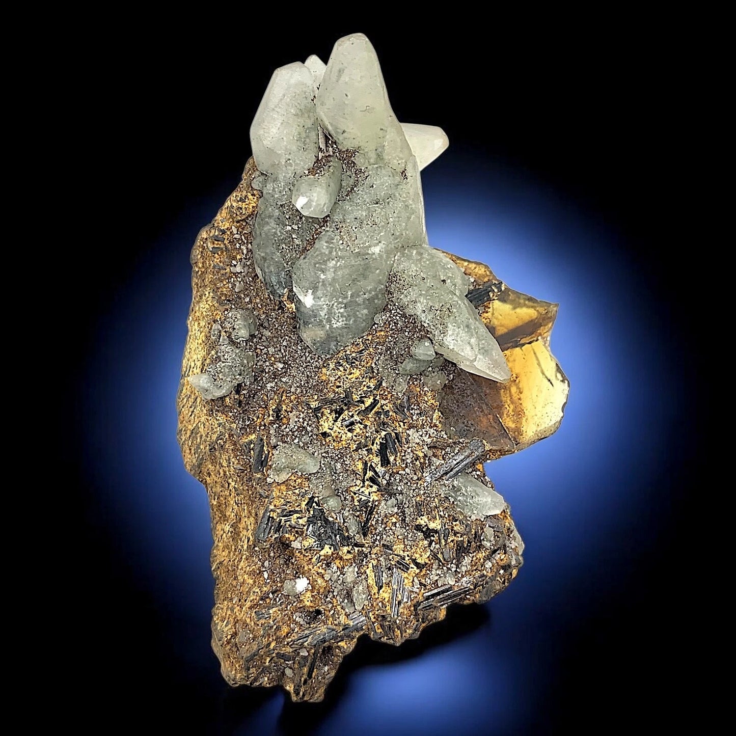 Titanite/Sphene Crystals w/ Calcite & Amphibole – Specimen from Zagi Mts, Pakist