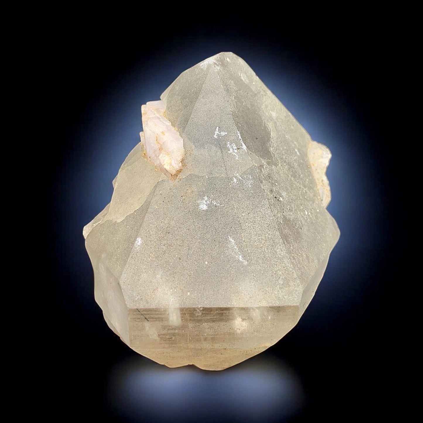 Pink Apatite Crystal on Quartz Natural Mineral Specimen from Paprok, Afghanistan