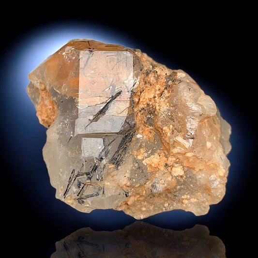 Black Rutile with Quartz on Matrix Mineral Specimen - from Zagi Mts