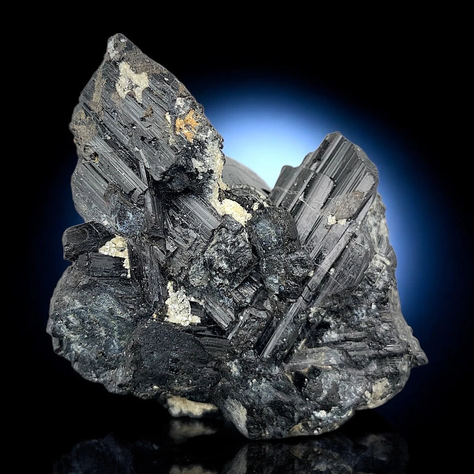 Schorl Tourmaline Crystal with Albite – Skardu Pakistan Black Tourmaline Mineral Specimen