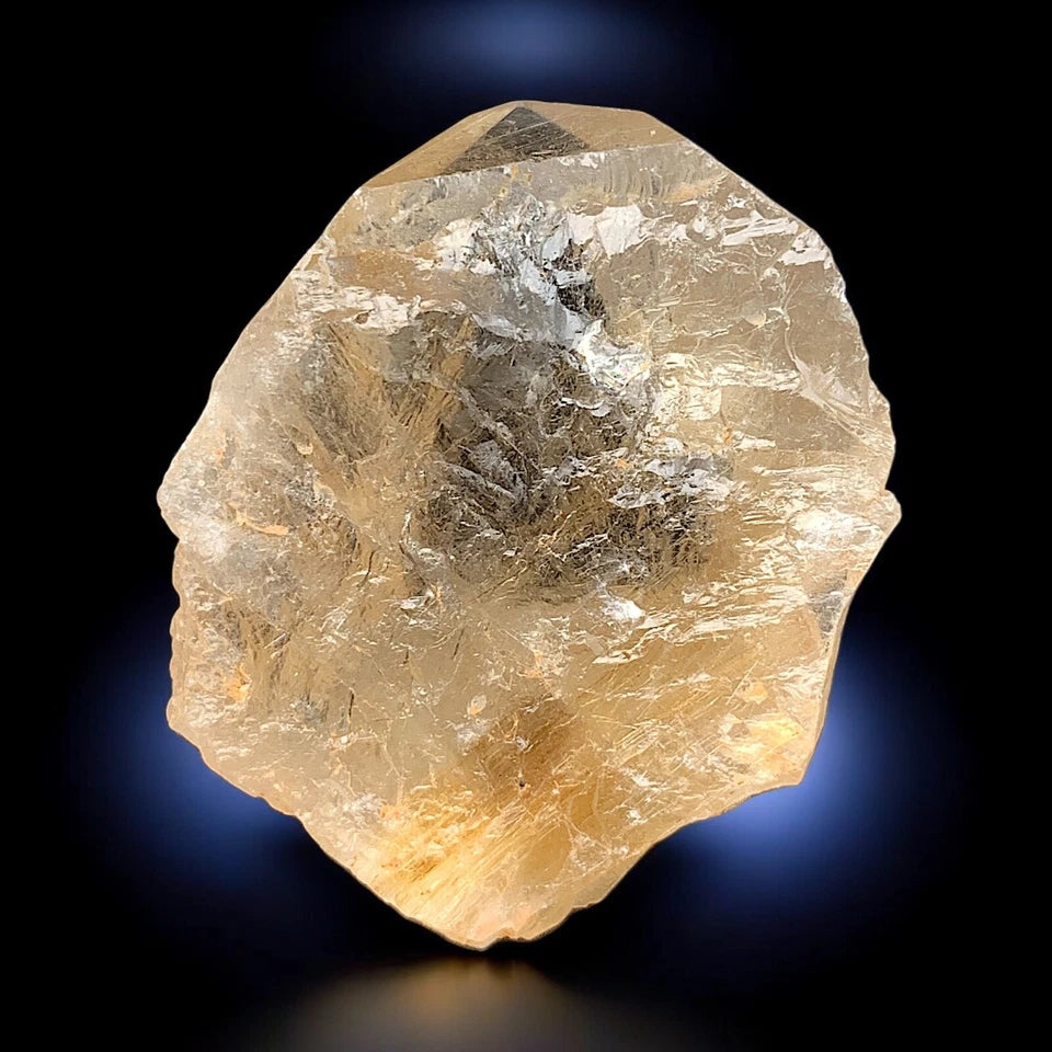 Rare Golden Rutile Quartz Crystal Mineral Specimen - from Zagi Mts, KPK, Paistan