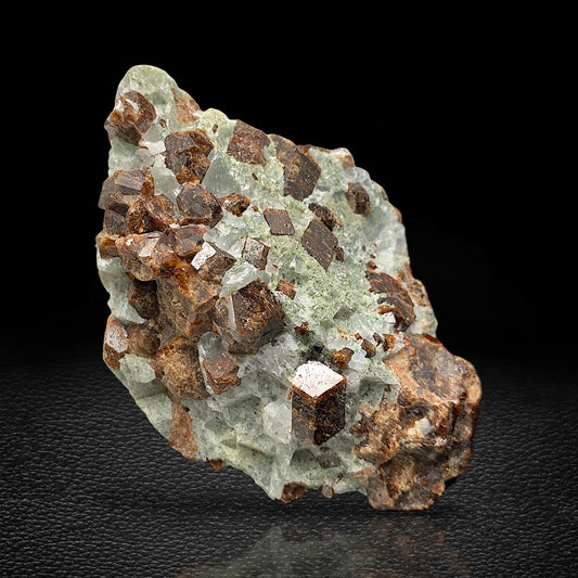 Almandine Garnet Crystals Cluster on Matrix Natural Mineral Specimen From Bajaur, Pakistan