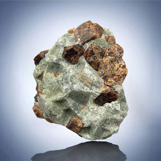 Almandine Garnet Crystals Cluster on Matrix Natural Mineral Specimen From Bajaur, Pakistan