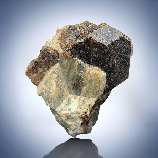 Almandine Garnet Crystals Cluster on Matrix Natural Mineral Specimen From Bajaur, Pakistan