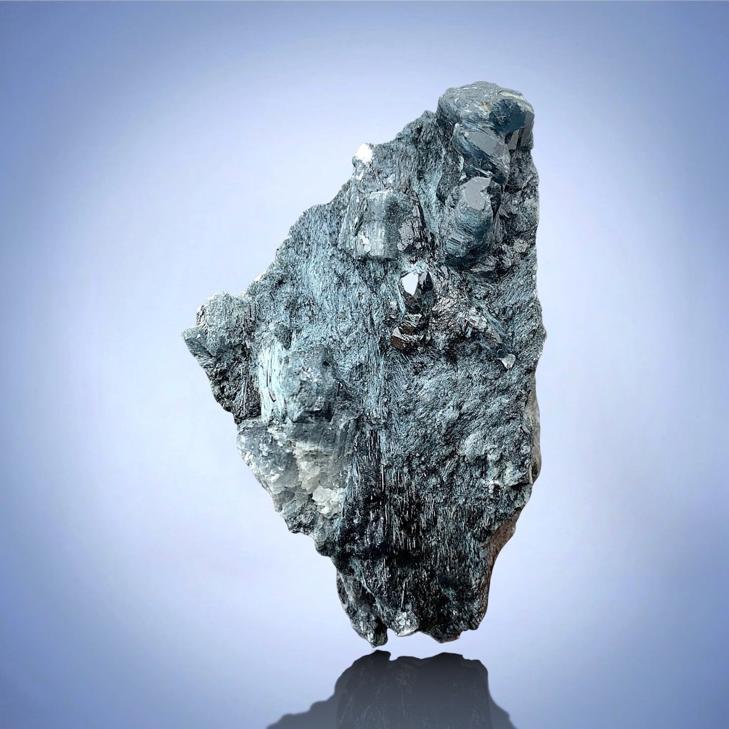 Rare Blue Riebeckite Included Quartz Crystal Mineral Specimen - Zagi Mts., KPK, Pakistan