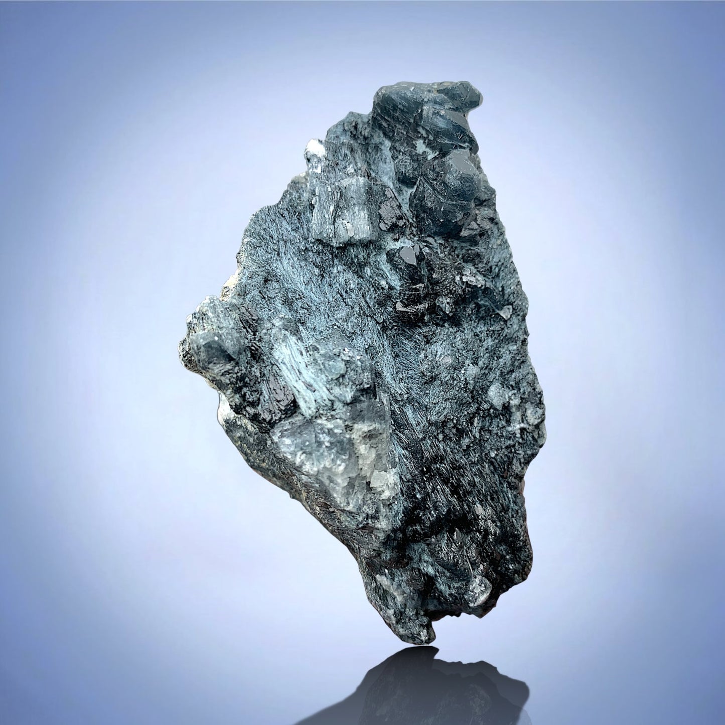 Rare Blue Riebeckite Included Quartz Crystal Mineral Specimen - Zagi Mts., KPK, Pakistan