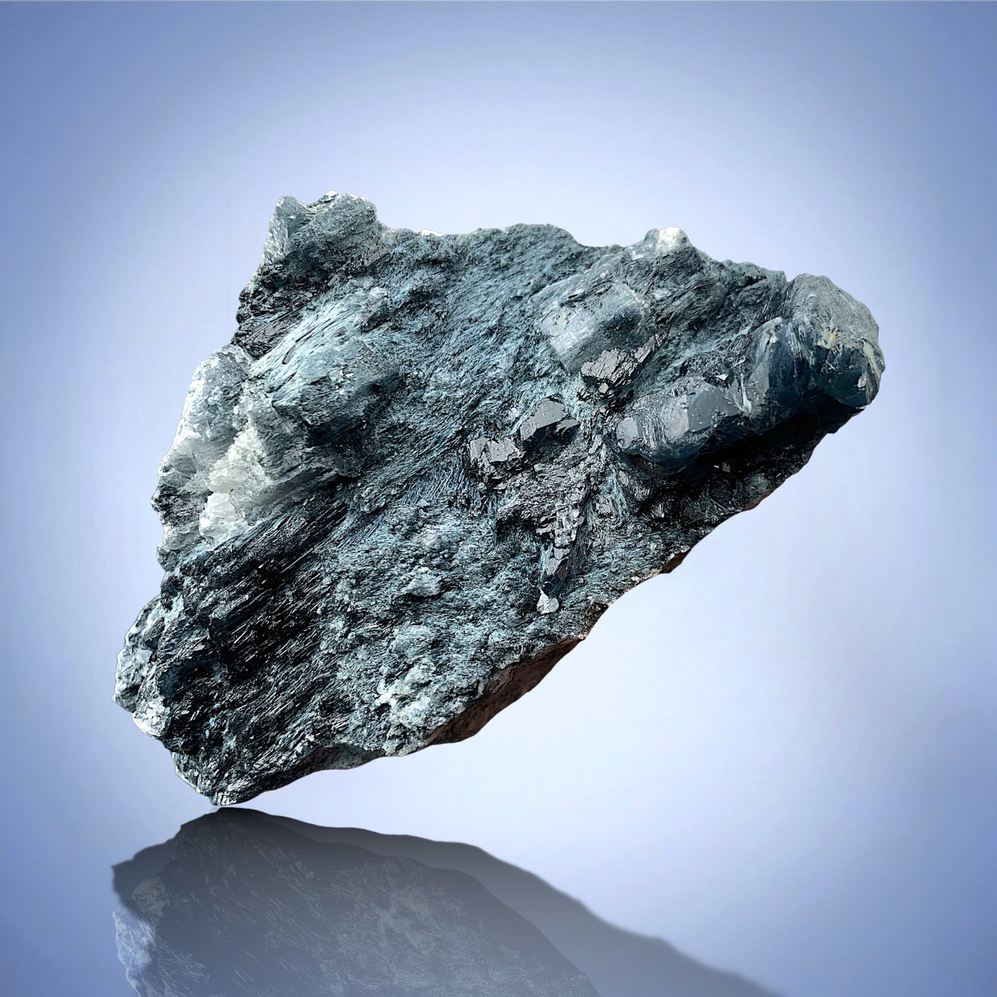 Rare Blue Riebeckite Included Quartz Crystal Mineral Specimen - Zagi Mts., KPK, Pakistan
