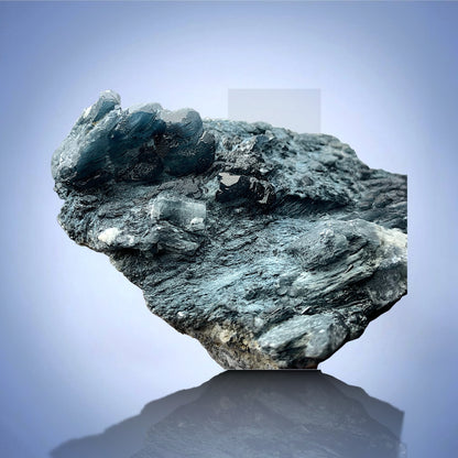 Rare Blue Riebeckite Included Quartz Crystal Mineral Specimen - Zagi Mts., KPK, Pakistan