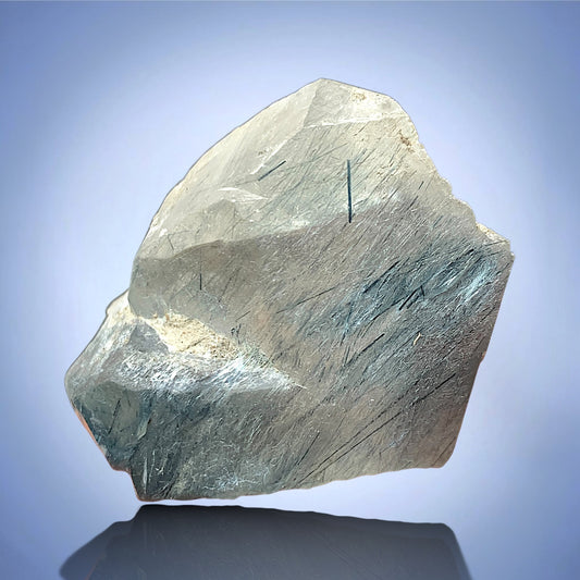 Rare Blue Riebeckite Included Quartz Crystal Mineral Specimen - Zagi Mts., KPK, Pakistan