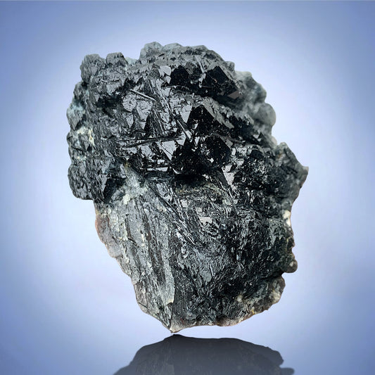 Rare Blue Riebeckite Included Quartz Crystal Mineral Specimen - Zagi Mts., KPK, Pakistan