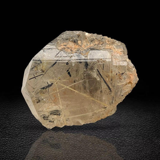 Black Rutile with Quartz on Matrix Mineral Specimen - from Zagi Mts