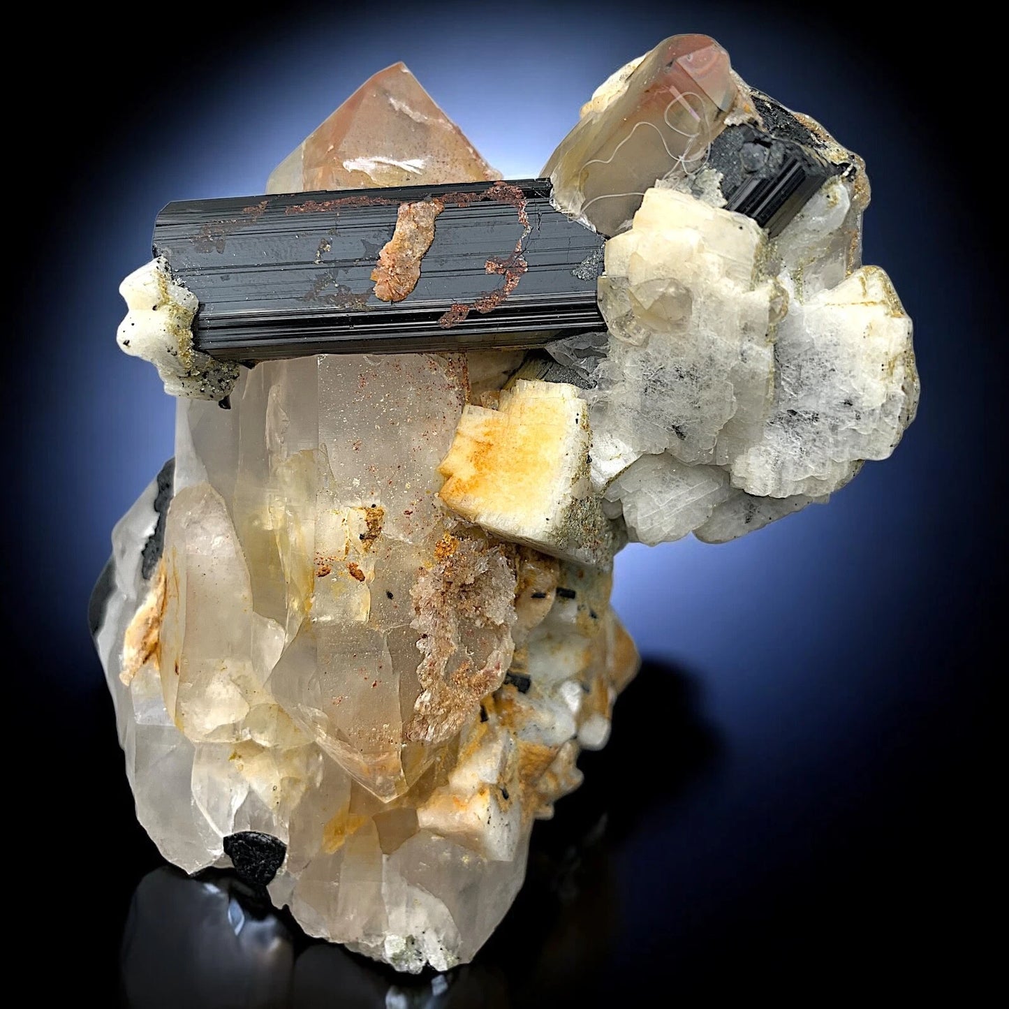 Schorl with Quartz from Shigar Valley, Skardu Distt, Gilgit-Baltistan, Pakistan