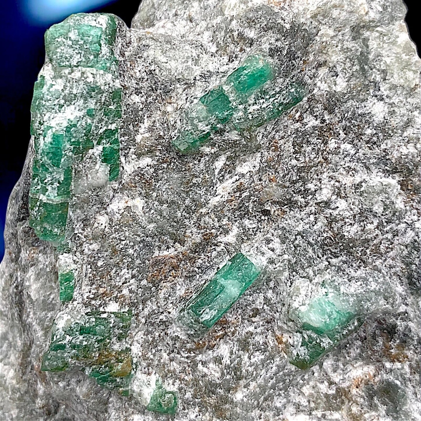 Natural Emerald Crystal Cluster on Matrix – Swat Valley Pakistan Mineral Specimen