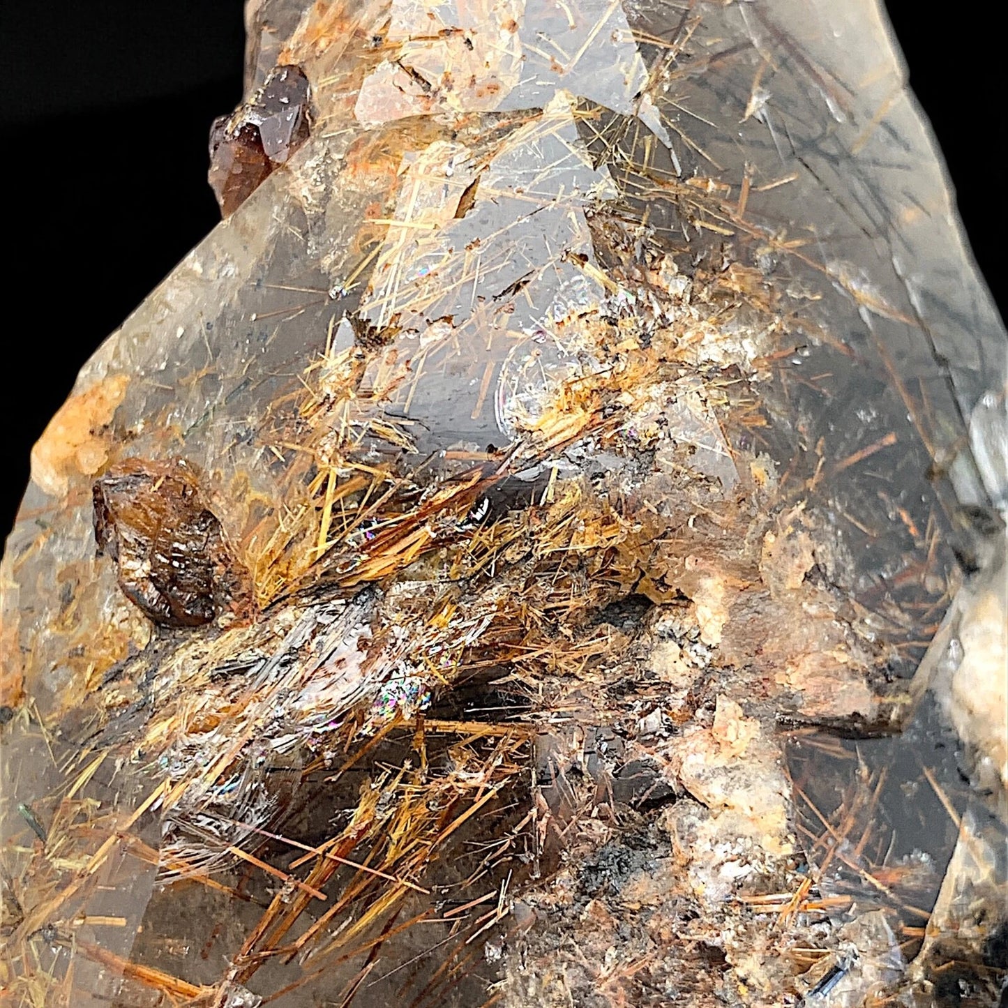 Rare Golden Rutile Quartz Crystal Mineral Specimen - from Zagi Mts, KPK, Paistan