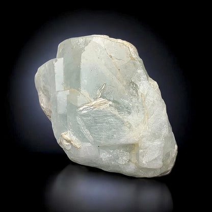 Aquamarine Crystals with Muscovite Natural Mineral Specimen From Skardu Pakistan