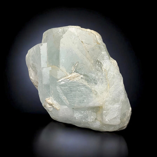 Aquamarine Crystals with Muscovite Natural Mineral Specimen From Skardu Pakistan