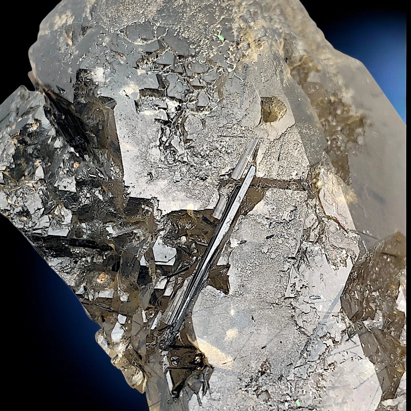 Rare Rutilated Smoky Quartz Crystal Cluster - Zagi Mountain Mineral Specimen, Pakistan
