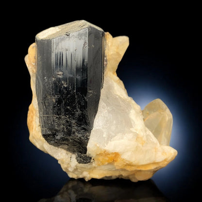 Schorl Tourmaline Crystal w/ Garnet & Quartz Mineral Specimen - Skardu, Pakistan