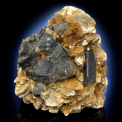 Schorl Tourmaline Crystal with Albite Mineral Specimen - Skardu, Pakistan