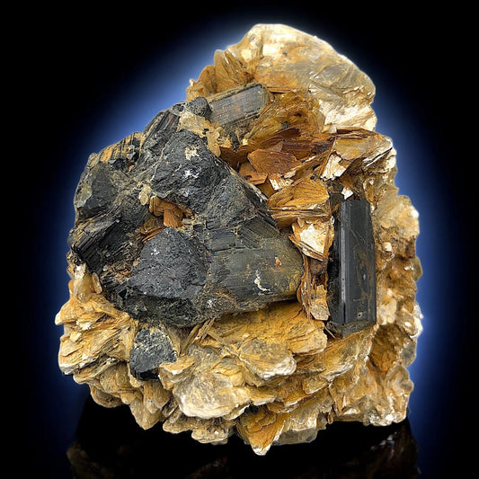 Schorl Tourmaline Crystal with Albite Mineral Specimen - Skardu, Pakistan