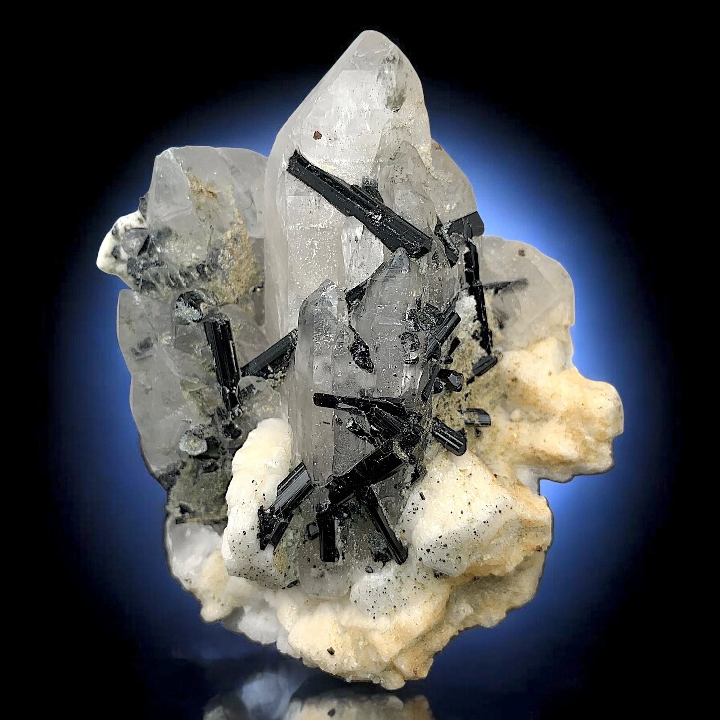 Schorl Tourmaline Crystal with Albite Mineral Specimen - Skardu, Pakistan