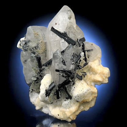 Schorl Tourmaline Crystal with Albite Mineral Specimen - Skardu, Pakistan
