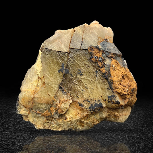 Rare Golden Rutile Quartz Crystal Mineral Specimen - from Zagi Mts, KPK, Paistan