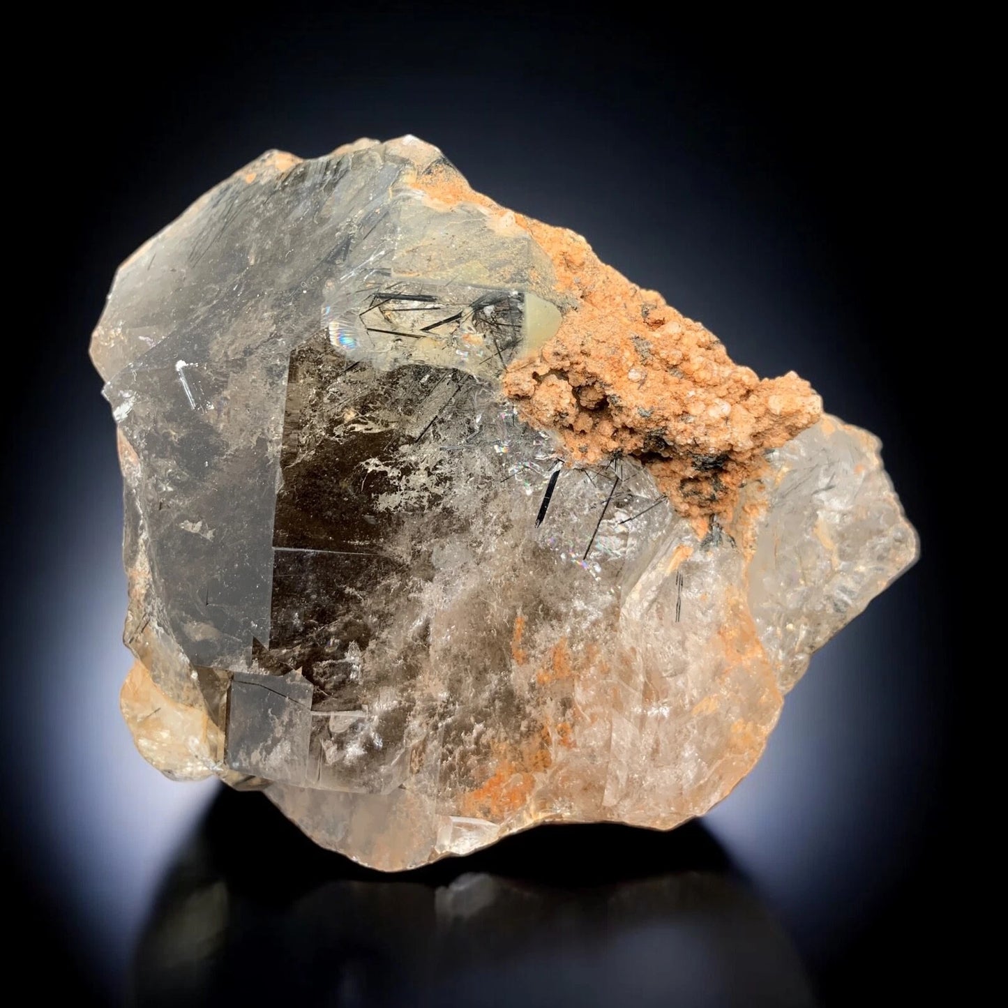 Black Rutile included Quartz Mineral Specimen - from Zagi Mts., KPK, Pakistan