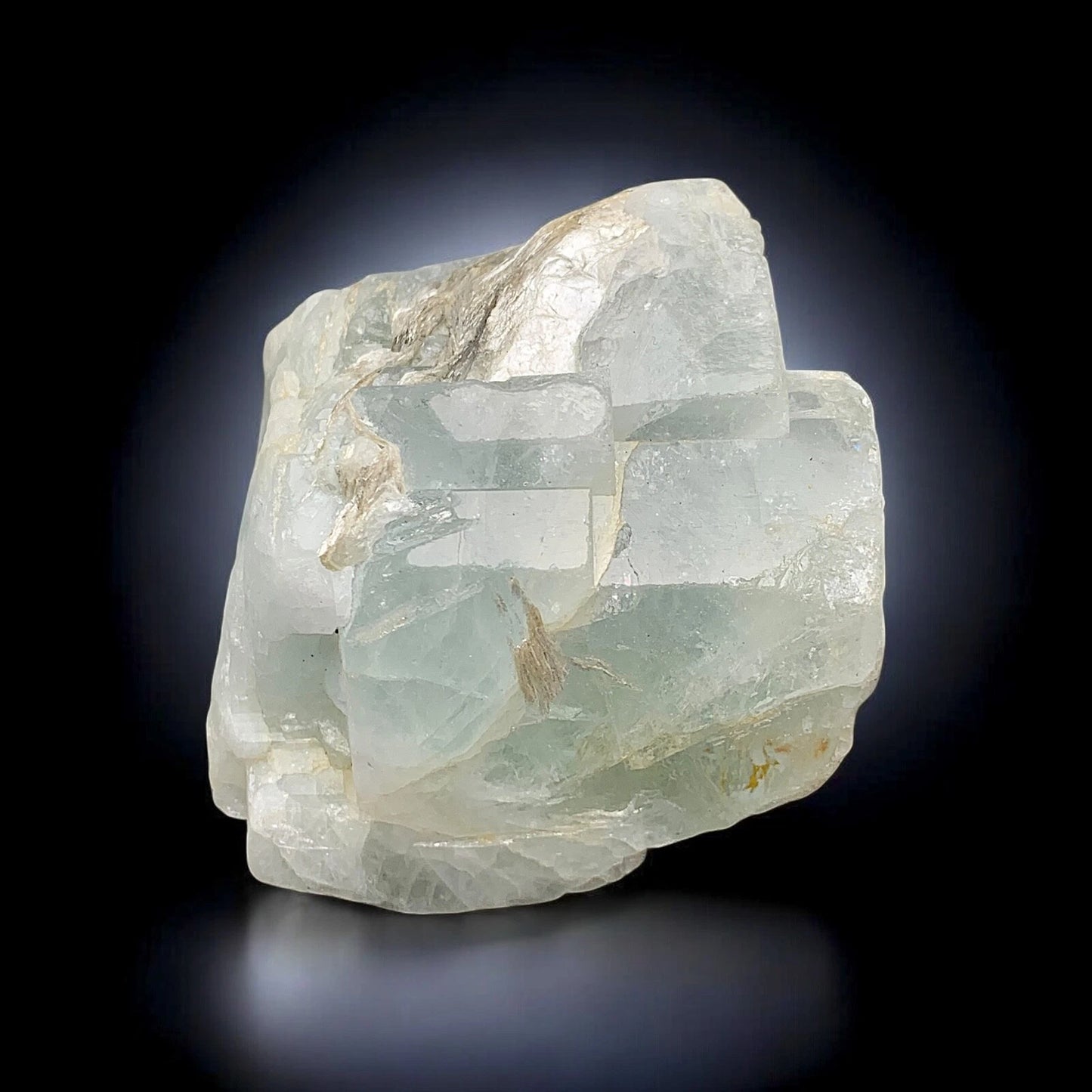Aquamarine Crystals with Muscovite Natural Mineral Specimen From Skardu Pakistan