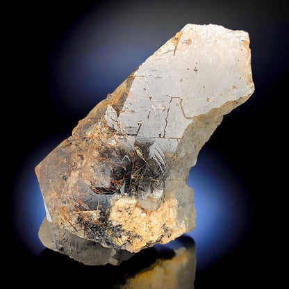 Rare Golden Rutile Quartz Crystal Mineral Specimen - from Zagi Mts, KPK, Paistan