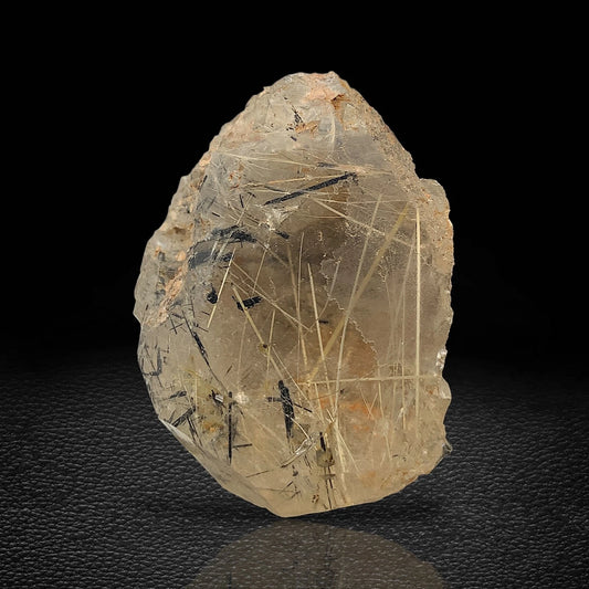 Black Rutile with Quartz on Matrix Mineral Specimen - from Zagi Mts