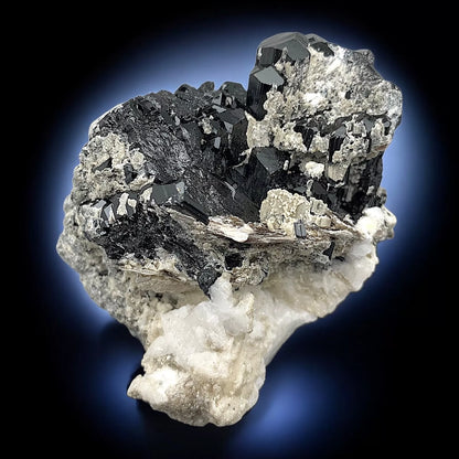 Schorl Tourmaline Crystal with Albite Mineral Specimen - Skardu, Pakistan