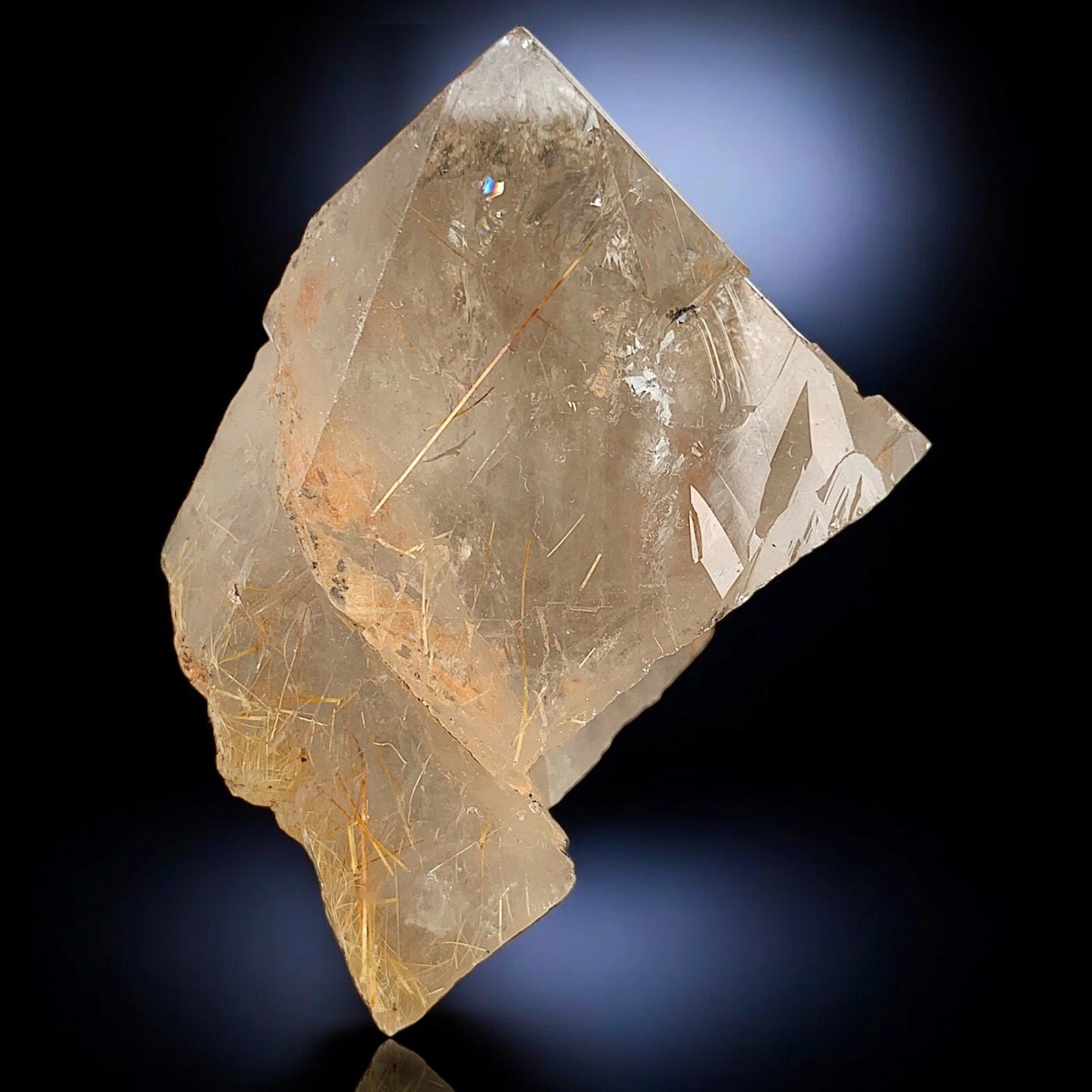 Rare Golden Rutile Quartz Crystal Mineral Specimen - from Zagi Mts, KPK, Paistan