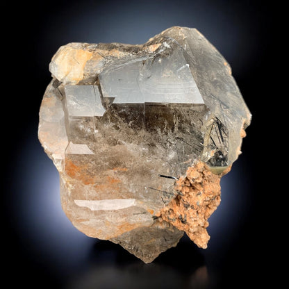 Black Rutile included Quartz Mineral Specimen - from Zagi Mts., KPK, Pakistan