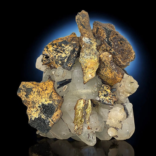 Titanite (Sphene) Crystals with Calcite & Amphibole – Mineral Specimen from Zagi Mountains, Pakistan