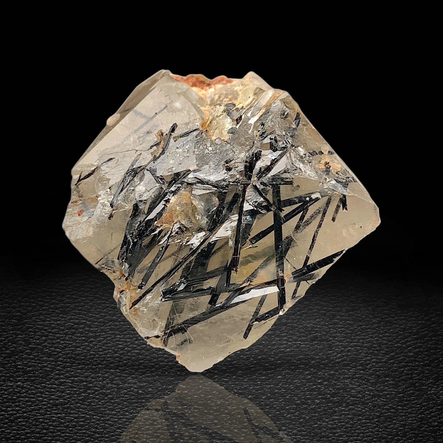 Black Rutile with Quartz on Matrix Mineral Specimen - from Zagi Mts