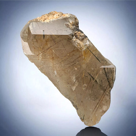 Rare Golden Rutile Quartz Crystal Specimen - From Zagi Mountains, KPK, Pakistan