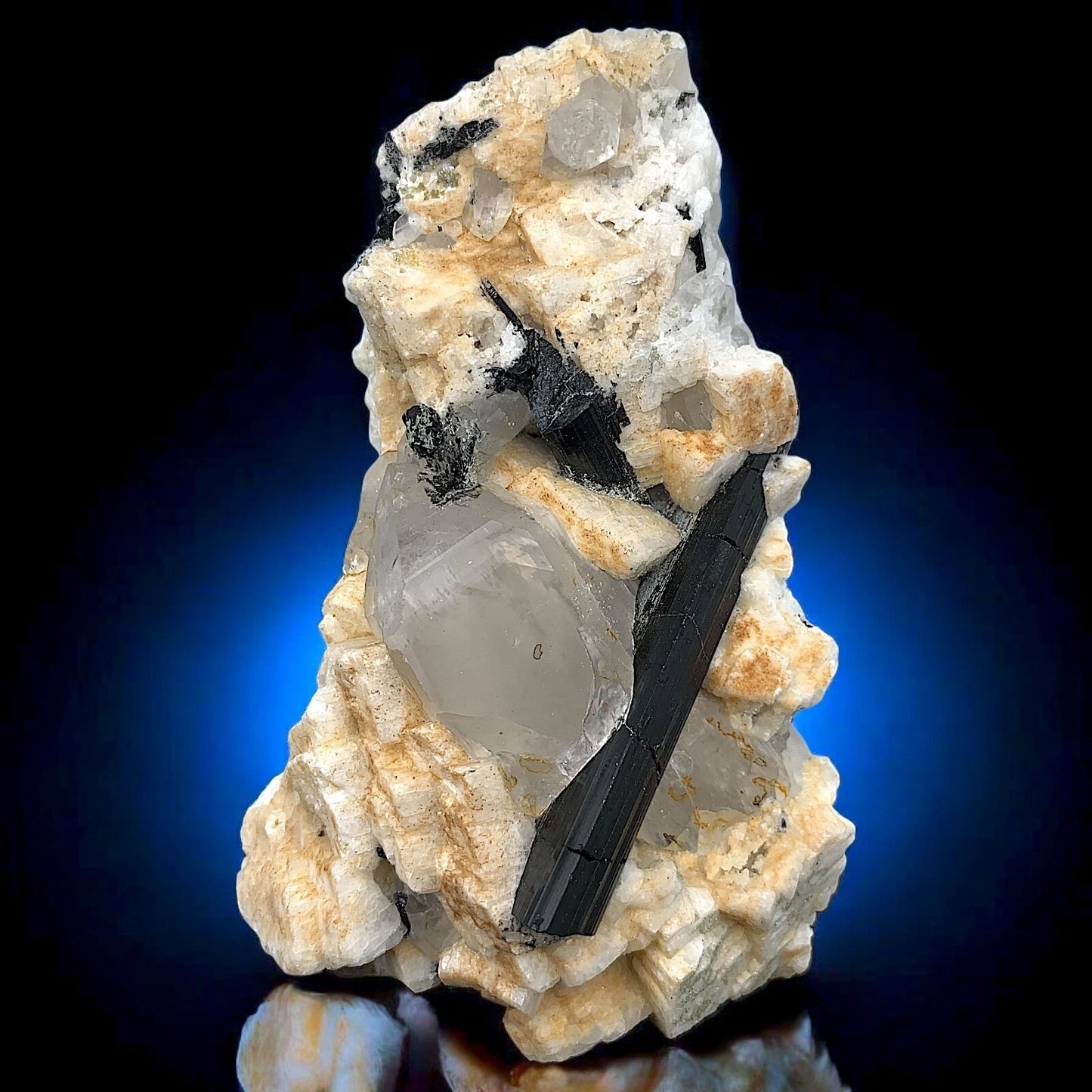 Schorl Tourmaline Crystals with Quartz Mineral Specimen From Skardu Pakistan