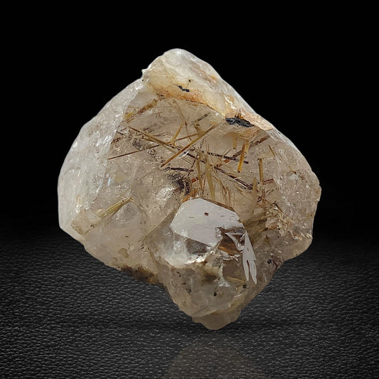 Rare Golden Rutile Quartz Crystal Mineral Specimen - from Zagi Mts, KPK, Paistan