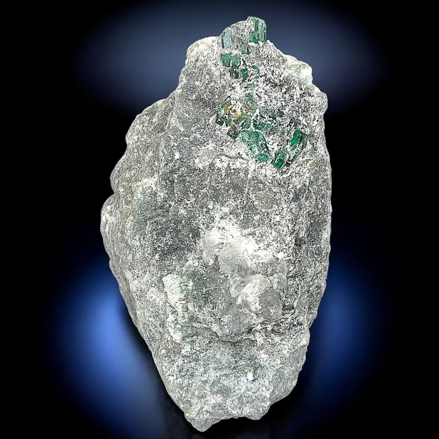 Natural Emerald Crystal Cluster on Matrix – Swat Valley Pakistan Mineral Specimen