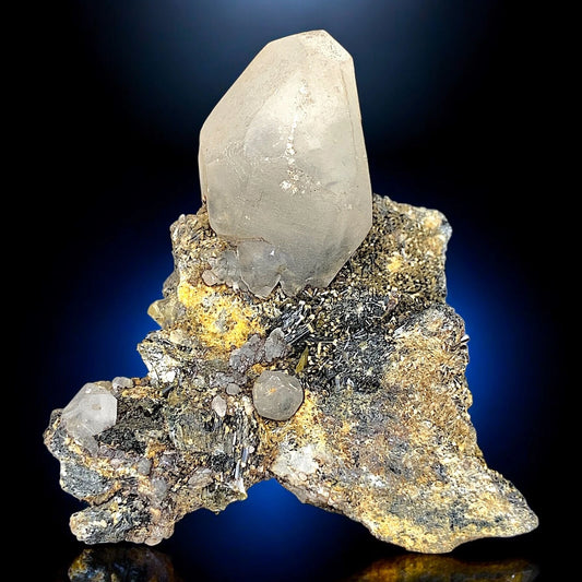 Titanite/Sphene Crystals w/ Calcite & Amphibole – Specimen from Zagi Mts, Pakistan