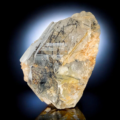 Golden Rutile in Quartz Crystal Specimen Zagi Mountains Pakistan