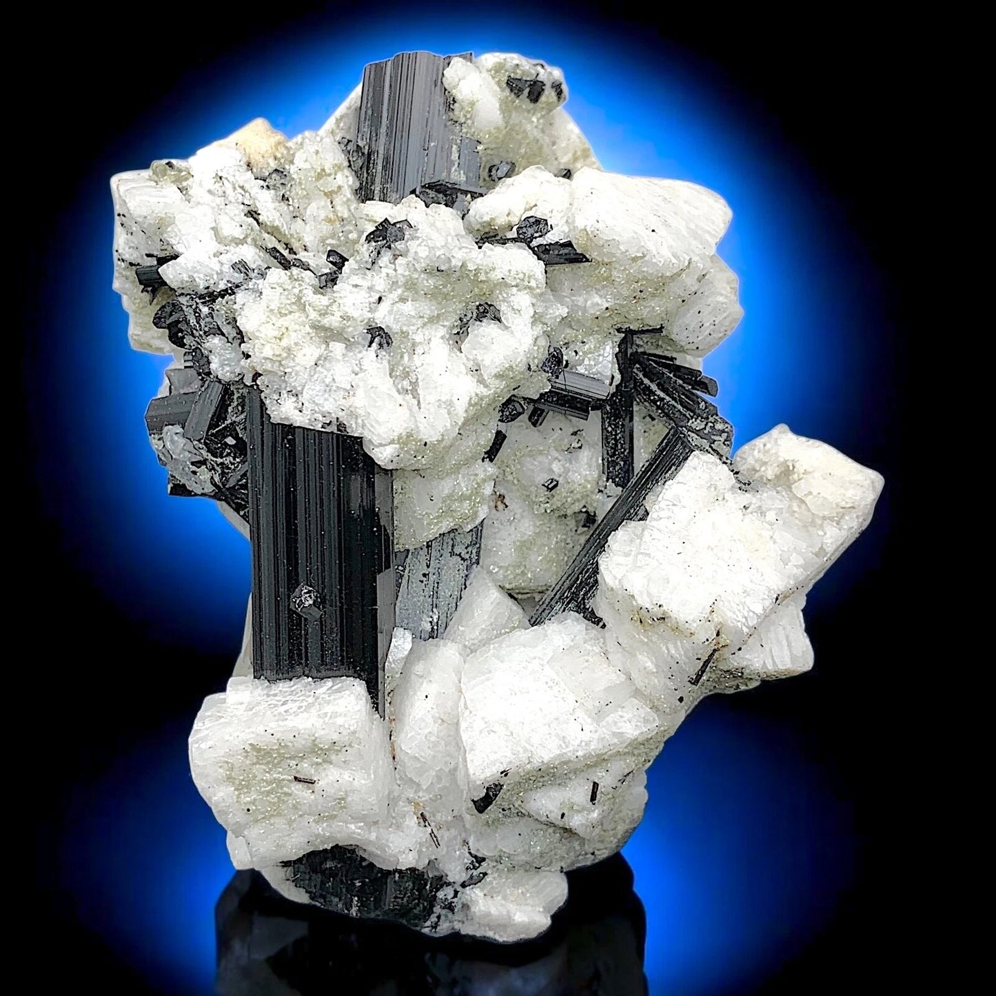 Schorl Tourmaline Crystals with Albite Mineral Specimen From Skardu Dst Pakistan