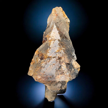 Rare Golden Rutile Quartz Crystal Mineral Specimen - from Zagi Mts, KPK, Paistan
